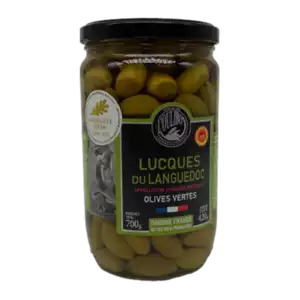 Acheter Olives Vertes Lucques Languedoc 700grs  - Maison Desclaux